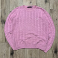 Sweter warkocz Ralph Lauren różowy