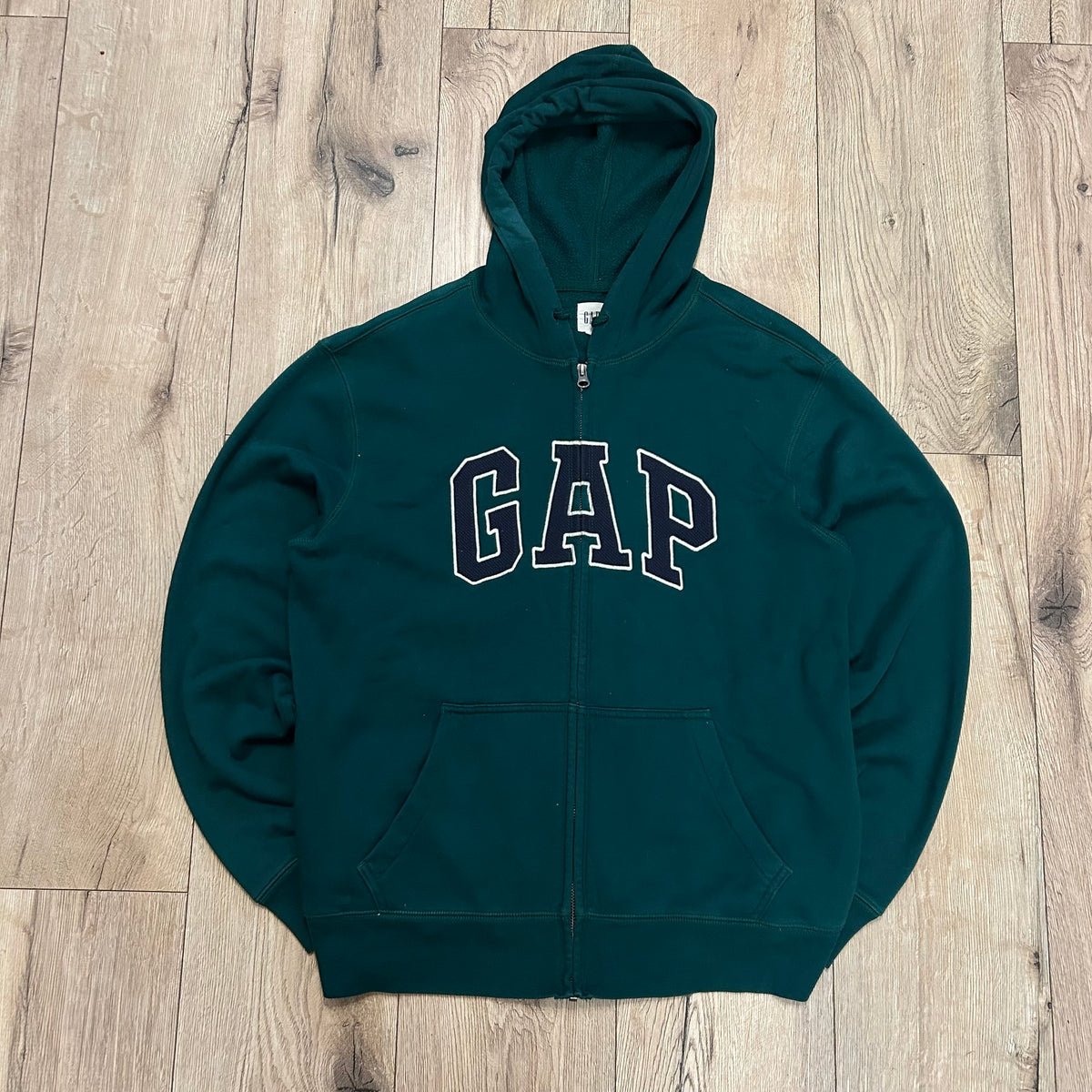 Bluza z kapturem Gap dresowa zielona unisex vintage y2k
