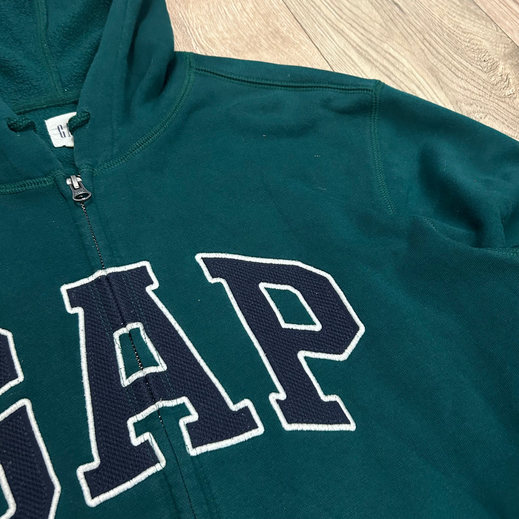 Bluza z kapturem Gap dresowa zielona unisex vintage y2k